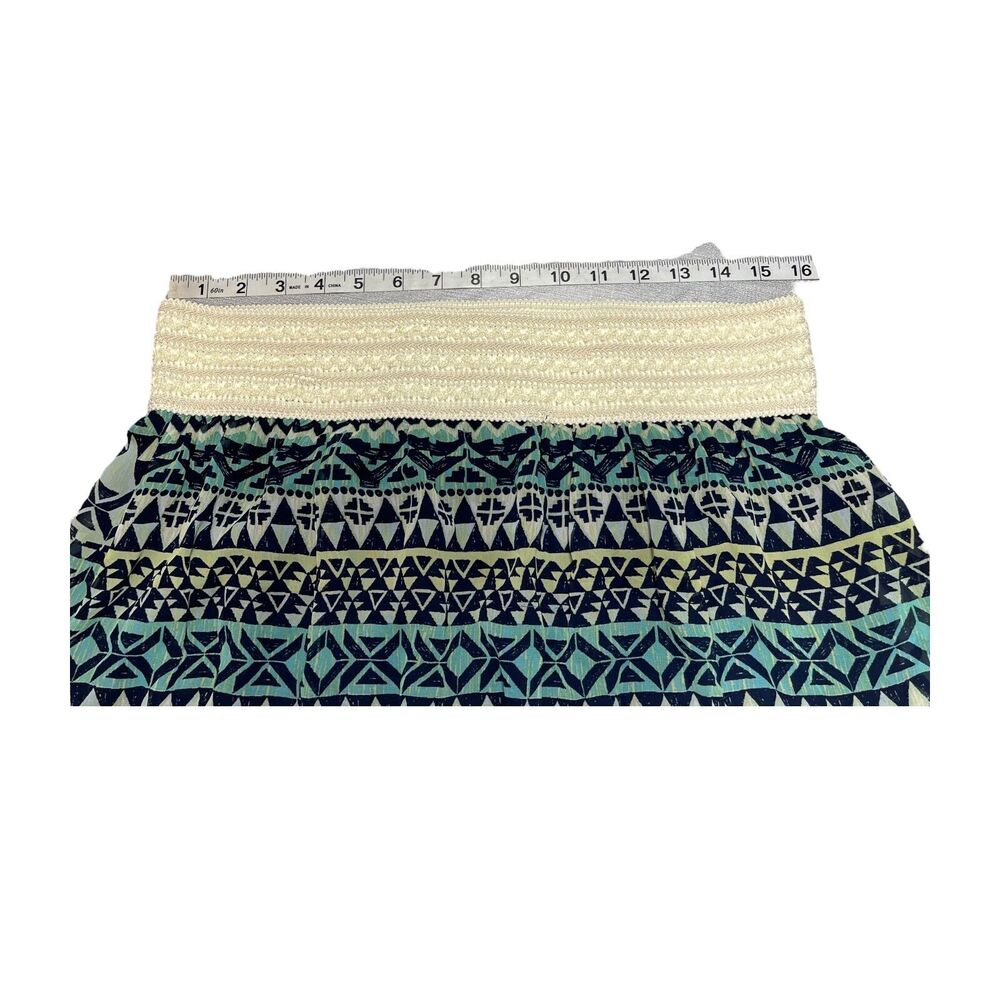 No Boundaries Boho A-line Skirt Womens XL(15-17) Multicolor Tribal Diamond Blue - Picture 4 of 6